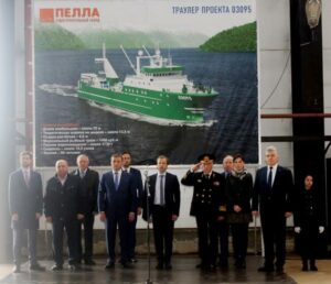 На Ленинградском судостроительном заводе «Пелла» заложили два рыбопромысловых судна (Санкт-Петербург, 15 сентября 2017 г.)