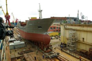 В Калининграде 15 июня спустили на воду третье новое судно для камчатских рыбаков