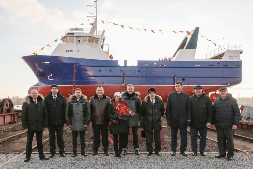 В Рыбинске спустили на воду малый рыболовный траулер проекта Т30В